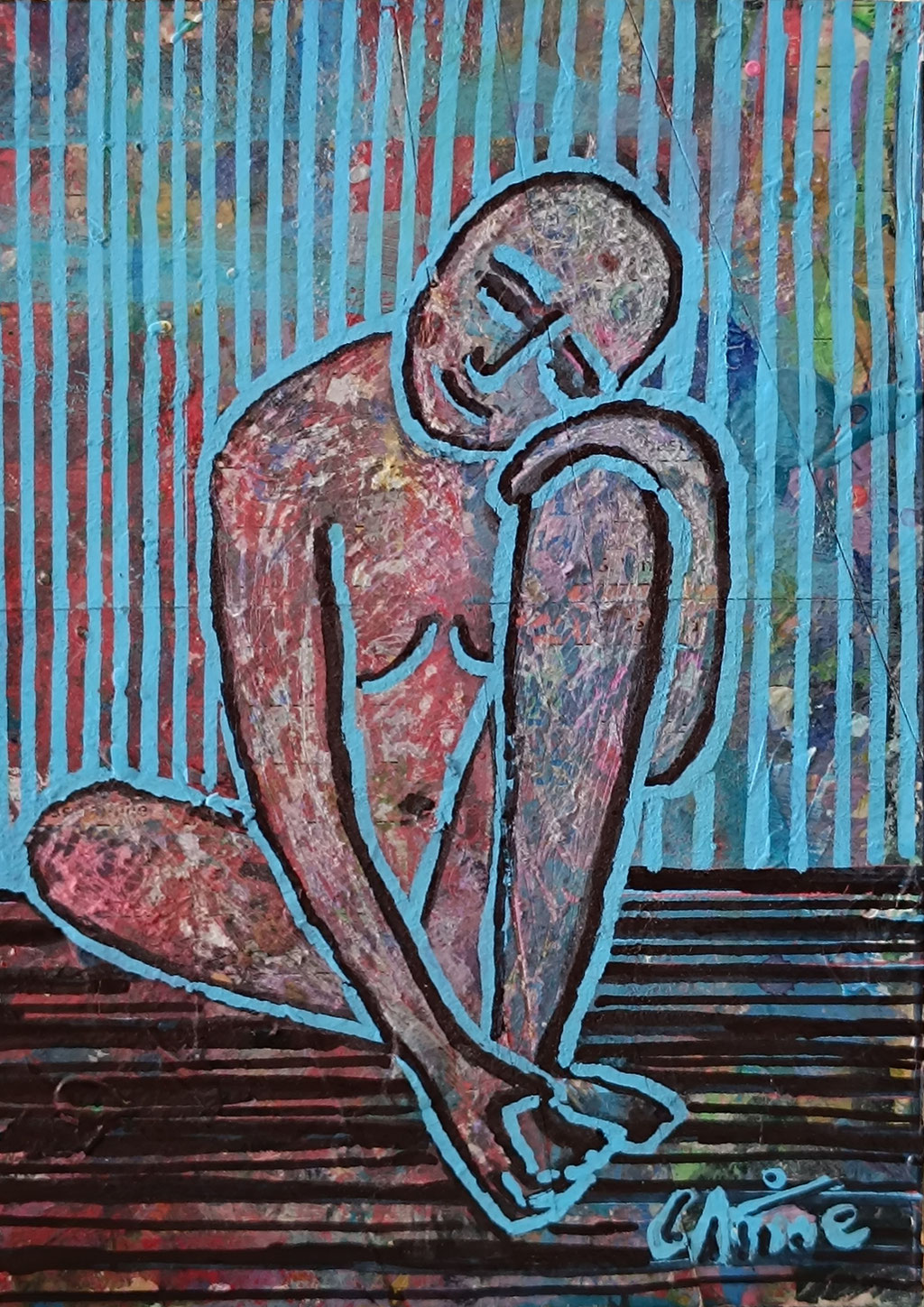 C Jonville_Reverie _peinture acrylique encre de chine_18x13_80€ 