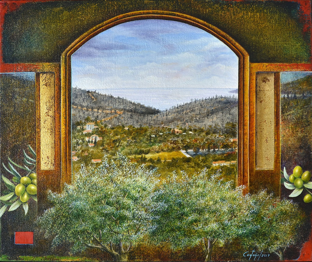 _Bormes les Mimosas_Huile_toile 55x46cm.Année2017.Prix-1100€