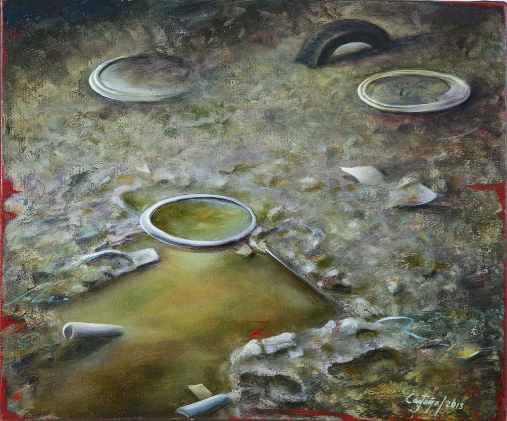 _Vie enfouie_Huile_toile. 55x46cm.Année2013.Prix-950€