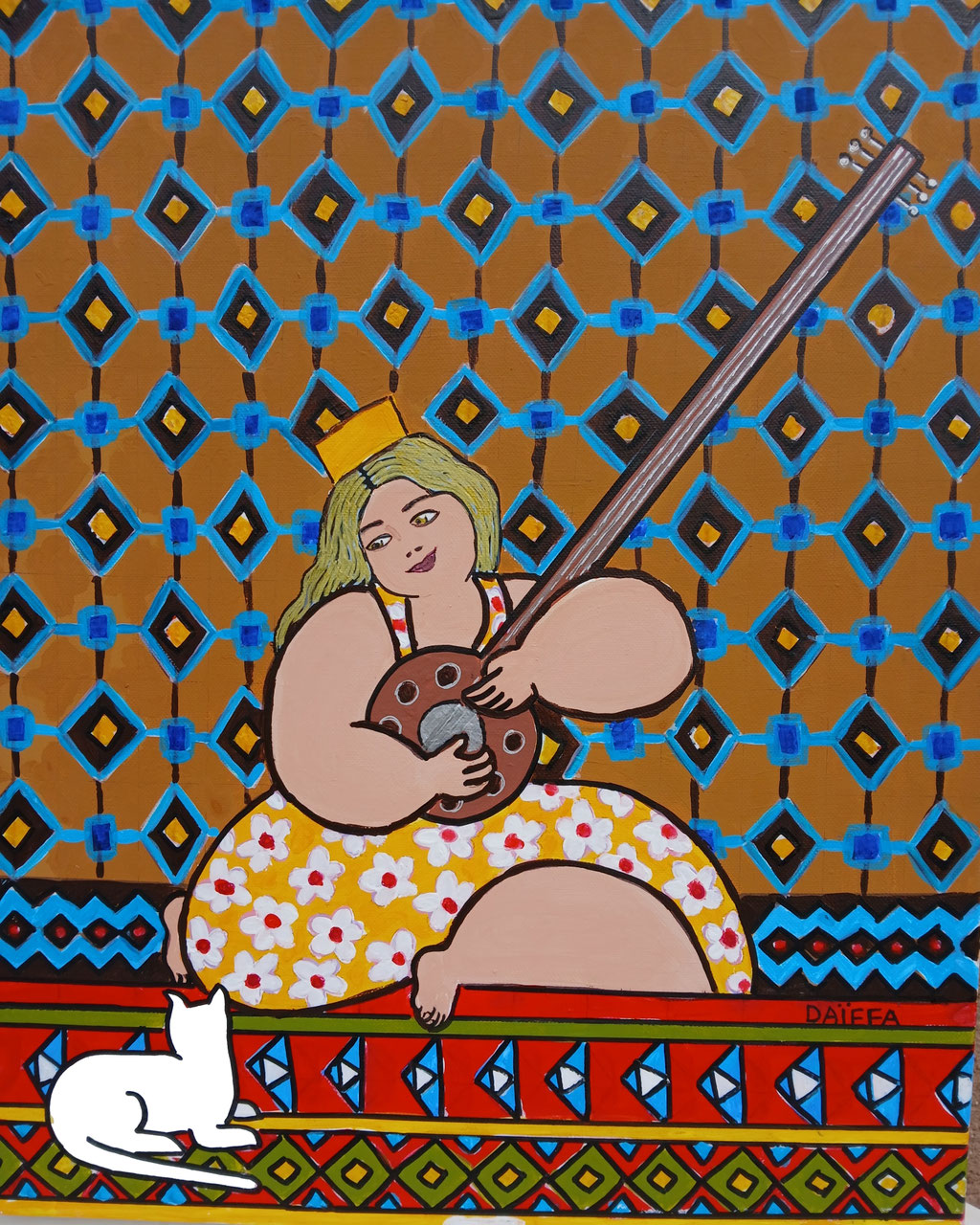 Daïffa_LE CHAT MELOMANE_2026_technique mixte_40x50 cm_400 €