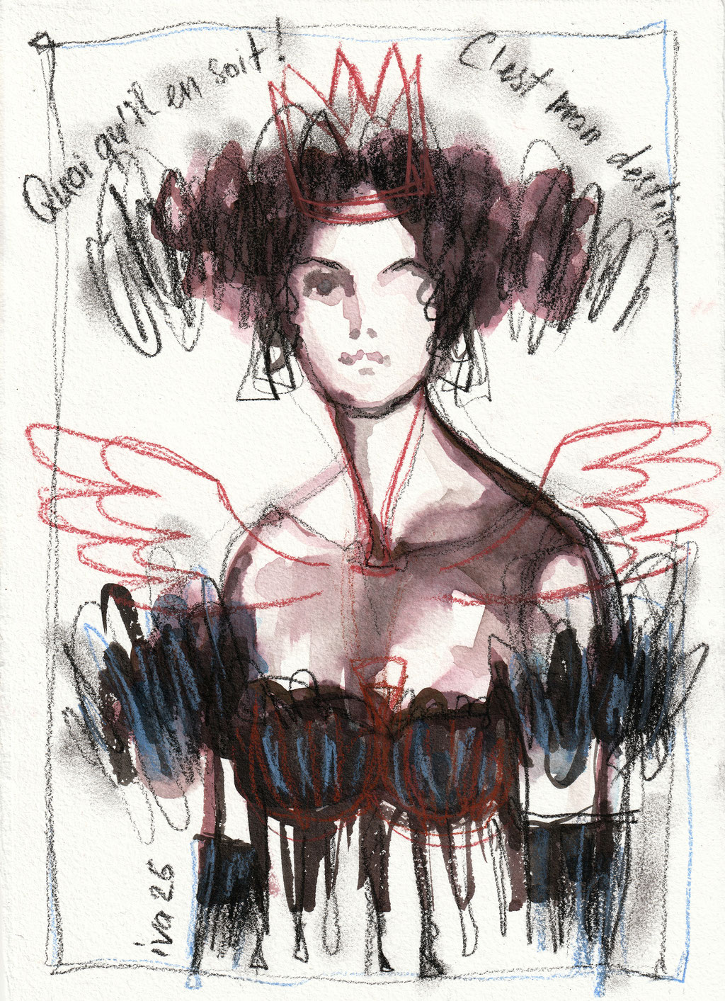 Tatiana Ivchenkova_Quoi qu'il en soit_ 2026_Technique mixte sur papier fait main_30x21 cm_140€