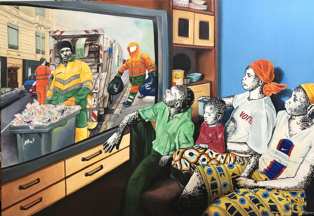 utopia “QTMU” _Acrylique sur toile -collage _80X120cm _2023_ 1207€