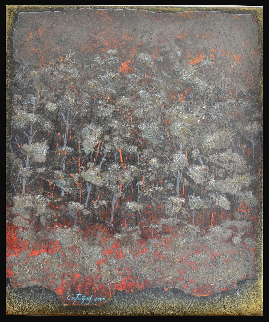 _Feu de Forêt No 2_Huile_toile.46x38cm.Année2024.Prix-550€