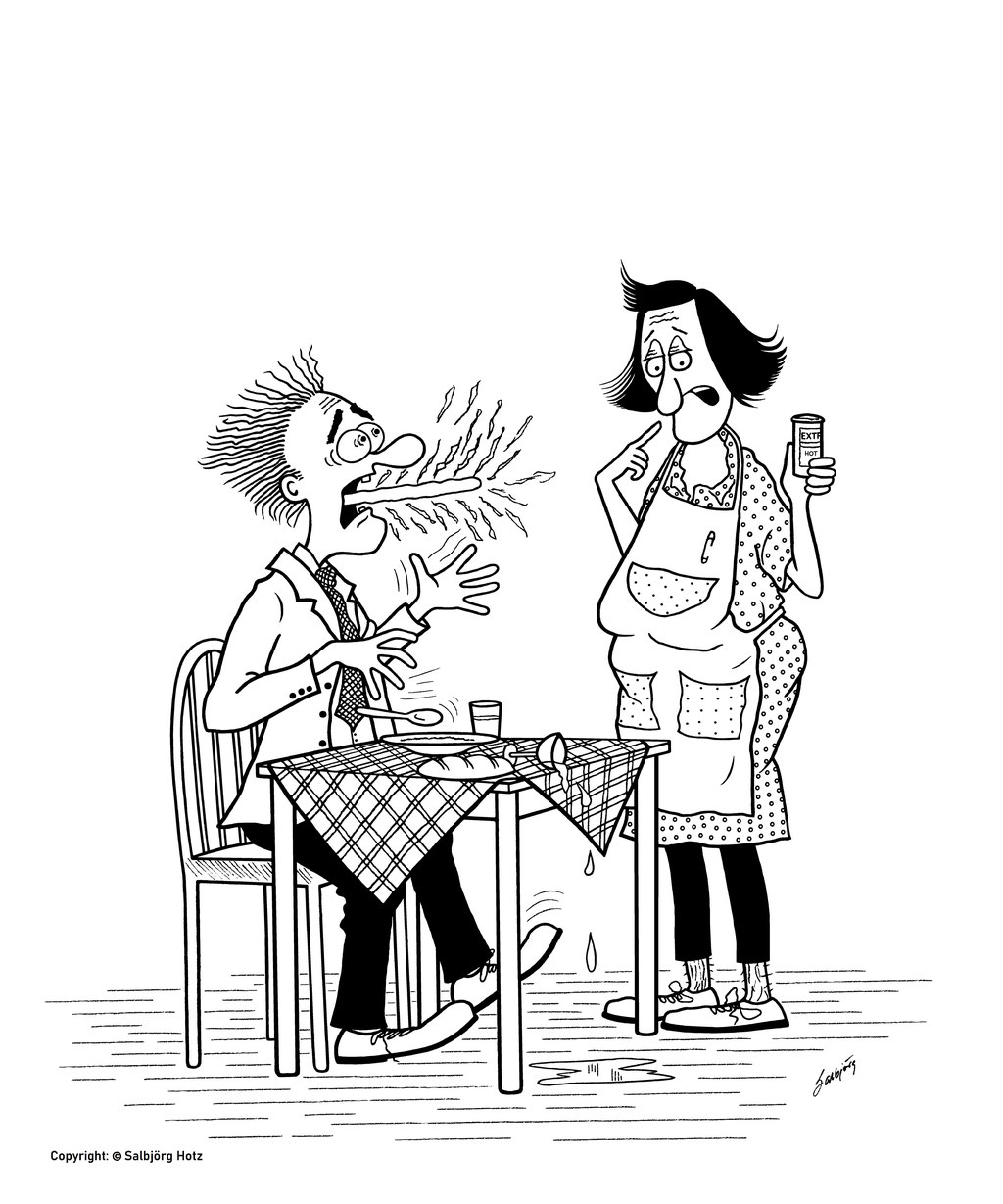"The soup isn't too dull this time, is it? Obviously the Indian spice works."