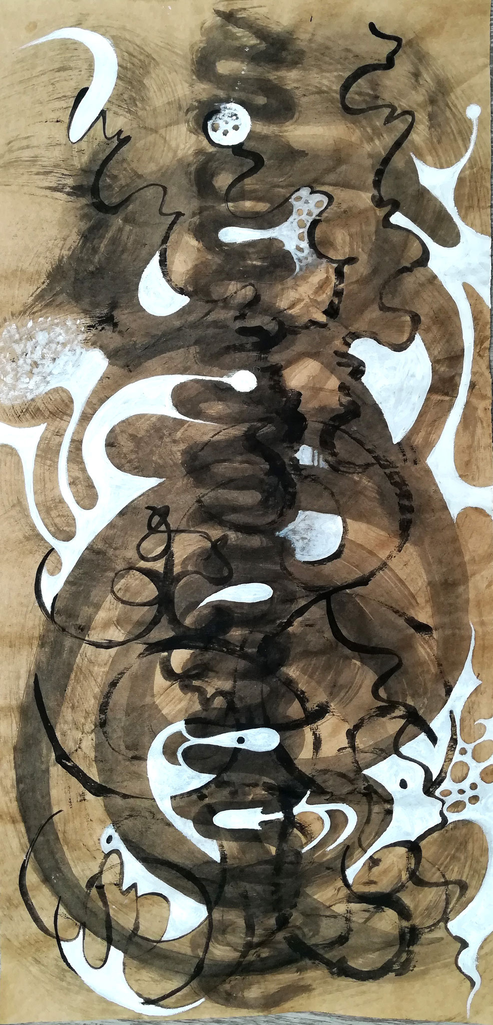 Kundalini - 2018 - Acrylique sur papier kraft 37,5 x 18,5 cm