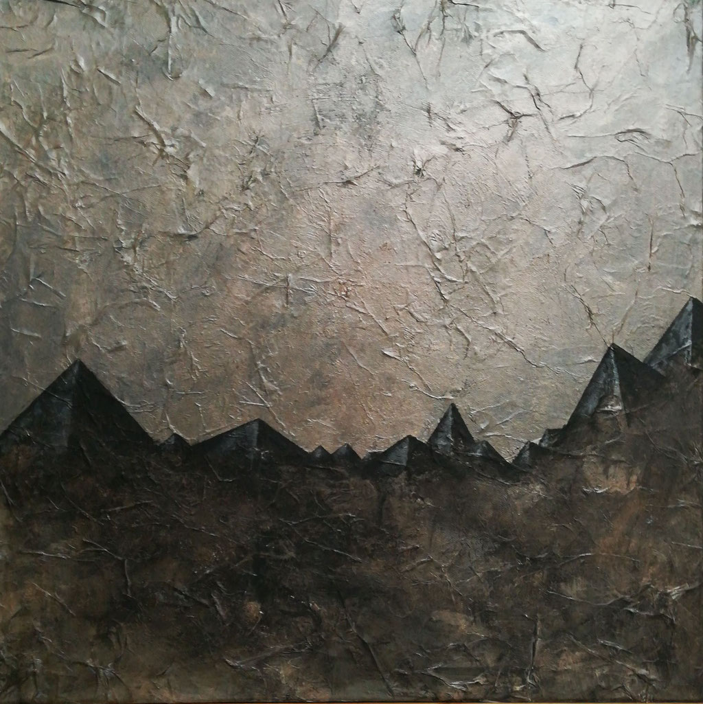 La terre noire- 2019 - Acrylique sur toile et papier - 50 x 50 cm