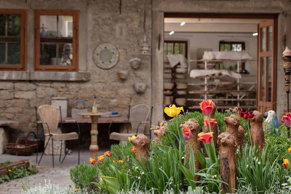 Töpferei Bösl, Essfeldm Blick in die Werkstatt
