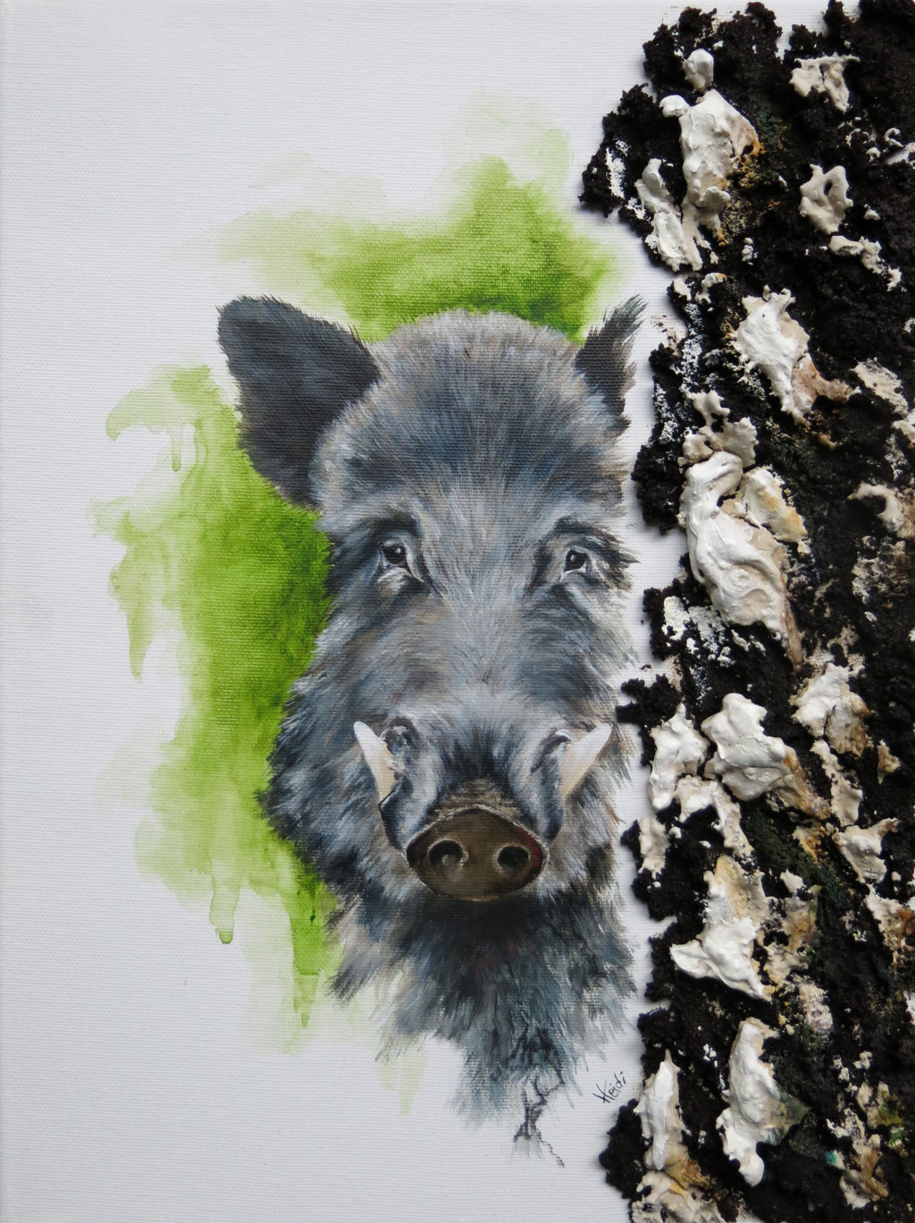 Pumbaa 30x40 Kaffeesatz/Spachtelmasse/Acryl 2026    210,-
