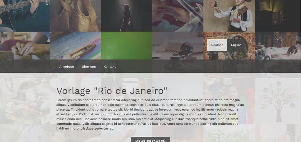 Jimdo mehrsprachig mit Design "Rio de Janeiro"