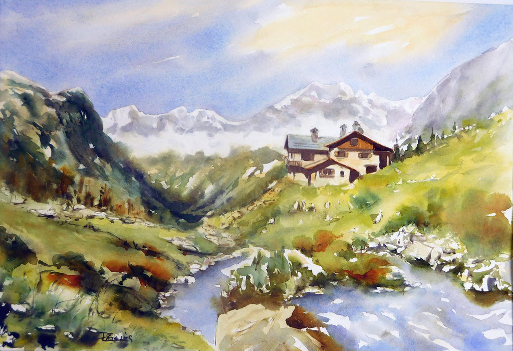 La montagne vive - 50x65 cm (dimension avec cadre)
