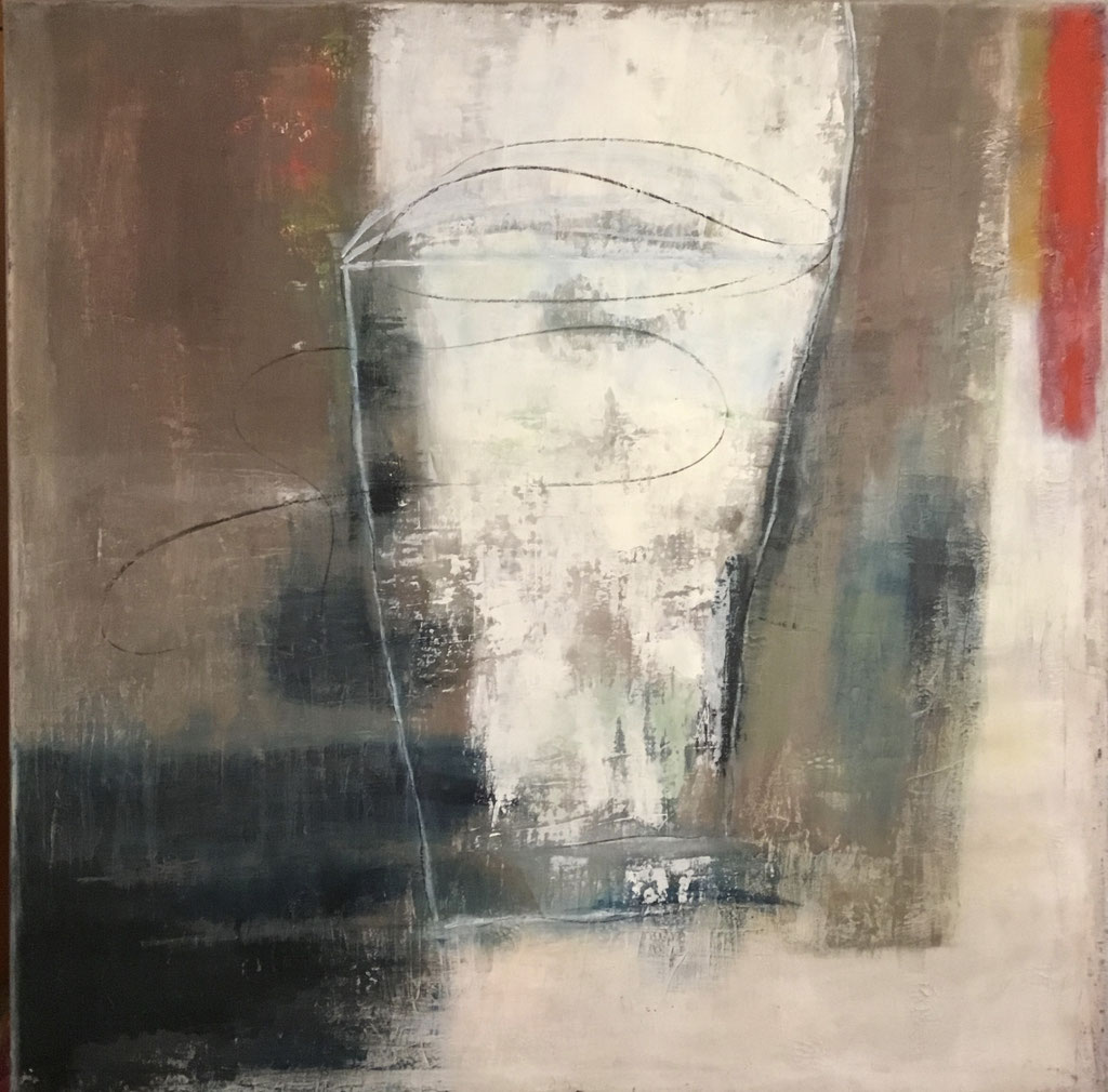 Cappuccino to Go - frei nach R. Migas - Acryl auf Leinwand 100 cm x 100 cm