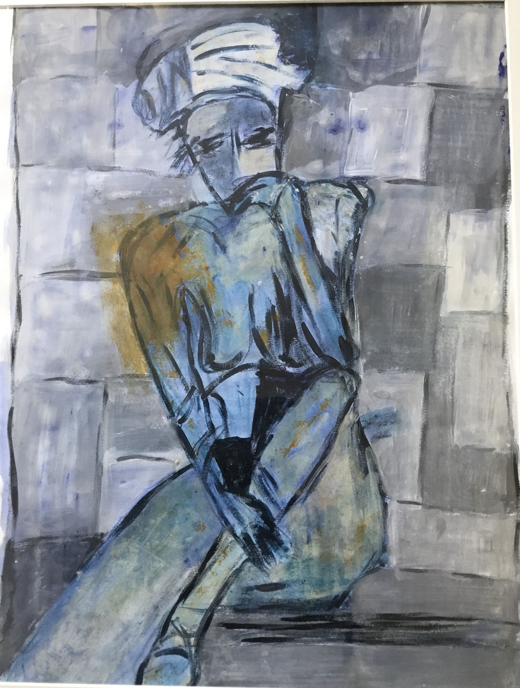 Übung aus dem Kunstunterricht, Acryl auf Papier, 40 x 60 cm