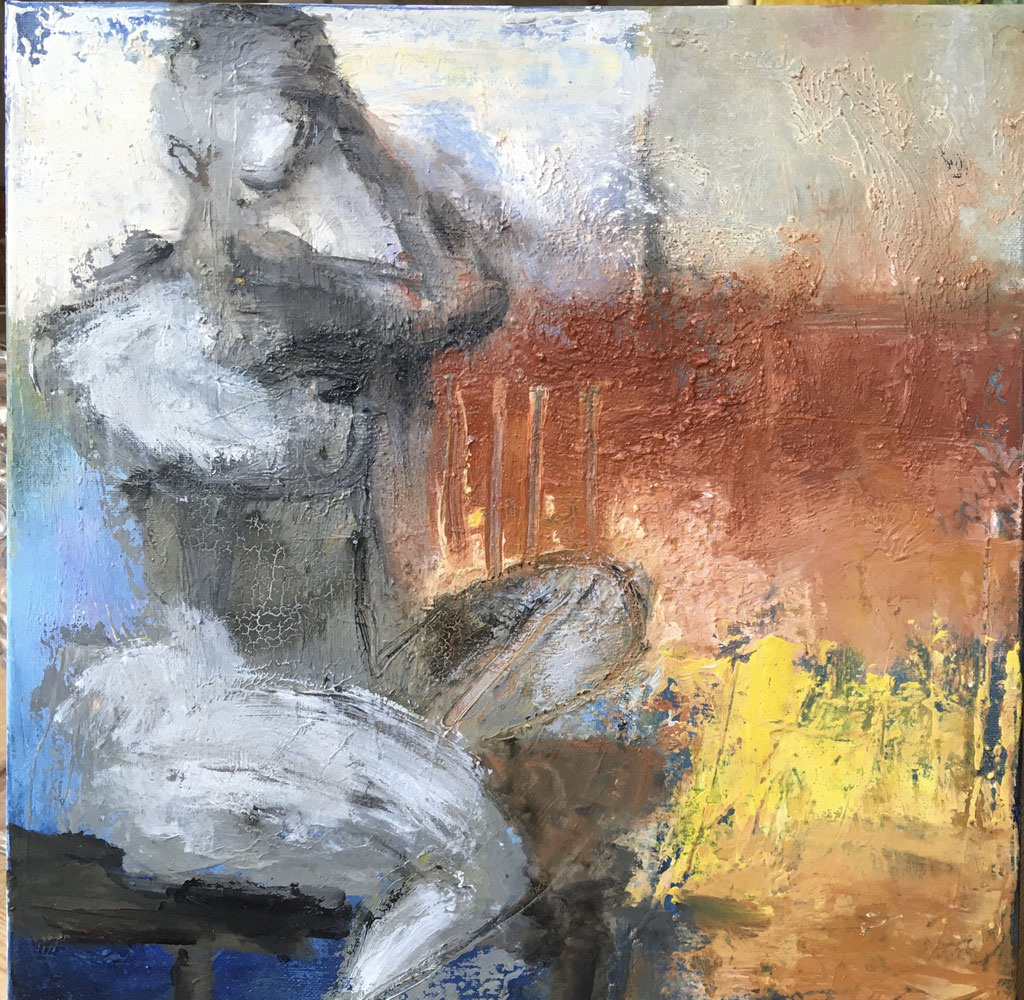 Die Entspannte, 40 x 40, Acryl auf Leinwand