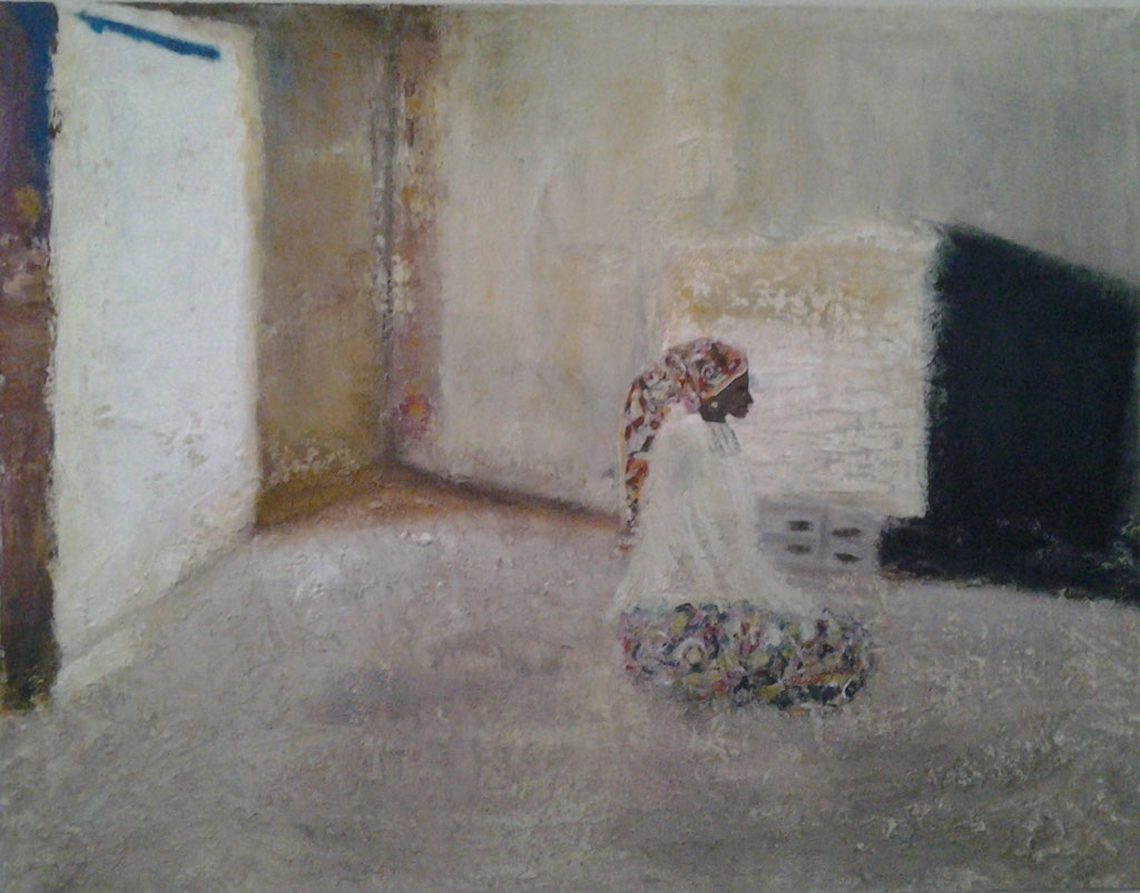 FRAU AUS BOKO HARAM - ACRYL auf Leinwand, 80 x 60 cm
