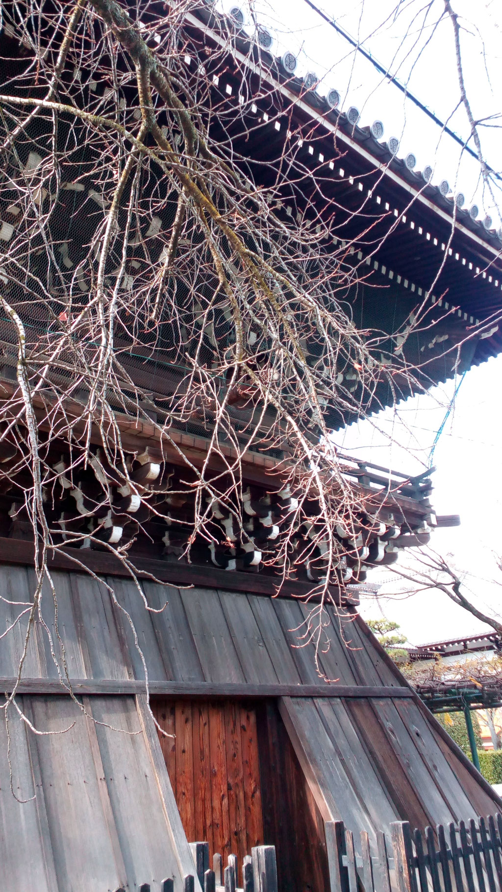 妙蓮寺の袴腰型鐘楼　きれいな鐘の音です。