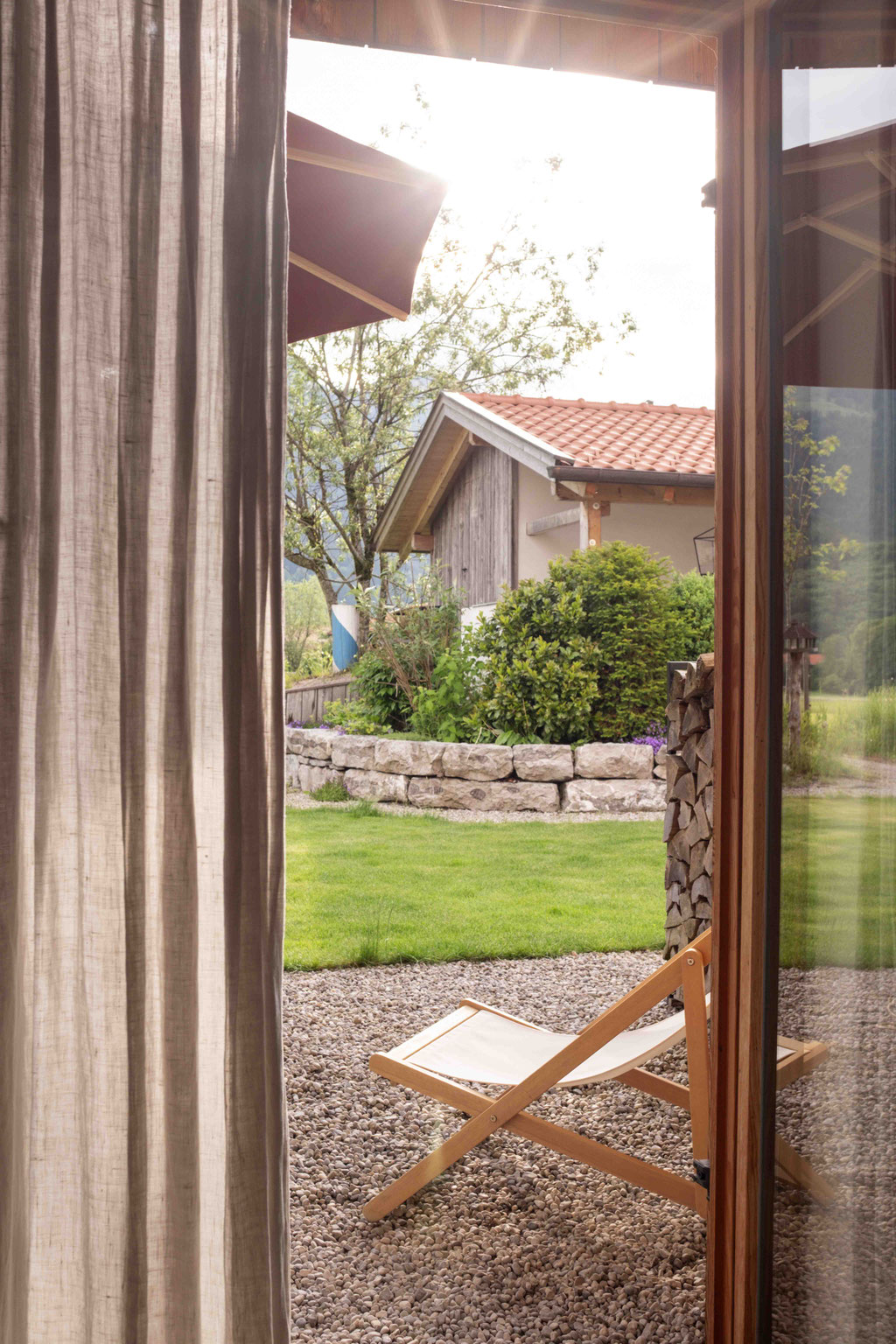 blick von der Ferienwohnung in den Garten