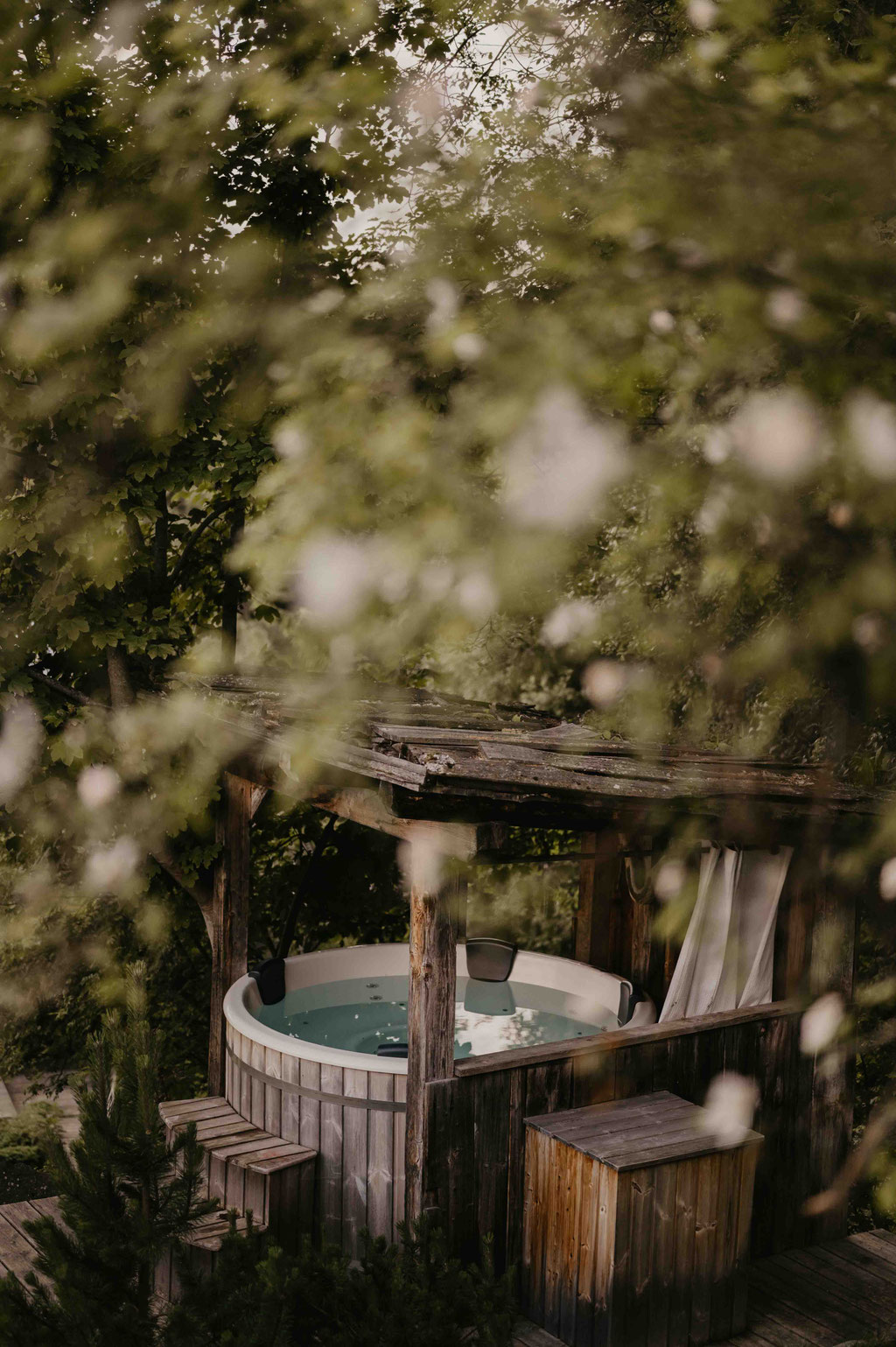 WHIRLPOOL - Waldwellness im Hotel Tann am Ritten in Südtirol mit Ruheplätzen und Spa-Bereich mitten im Wald.
