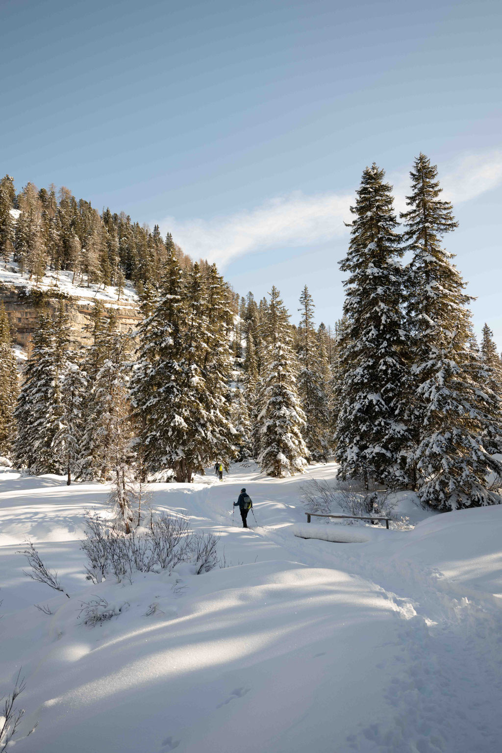 Winterwanderung ab Pederü im Naturpark Fanes-Sennes-Prags ©Marika Unterladstätter