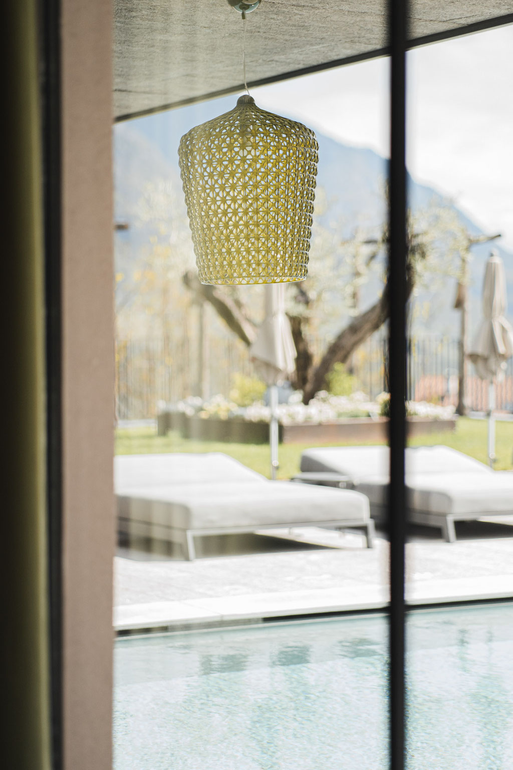 Poolside sun loungers at VINEA Suites & Apartments, South Tyrol