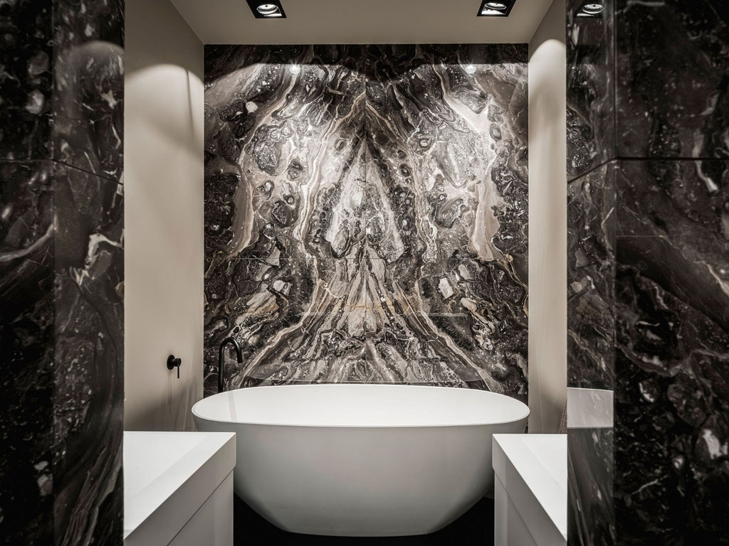 Grigio Orobico marble bathroom