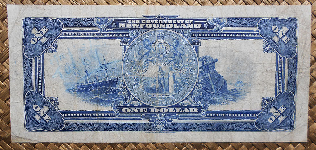 Canada Newfoundland 1 dollar 1920 (182x84mm) pk.A14c reverso