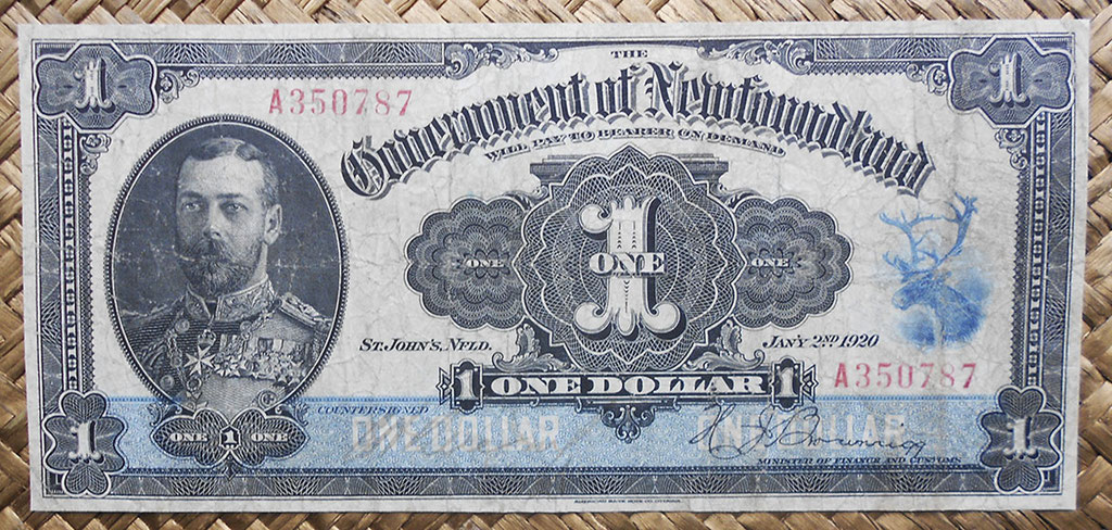 Canada Newfoundland 1 dollar 1920 (182x84mm) pk.A14c anverso