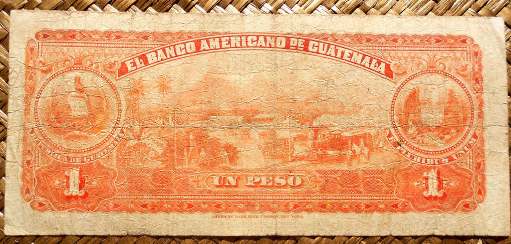 Guatemala 1 peso 1918 reverso