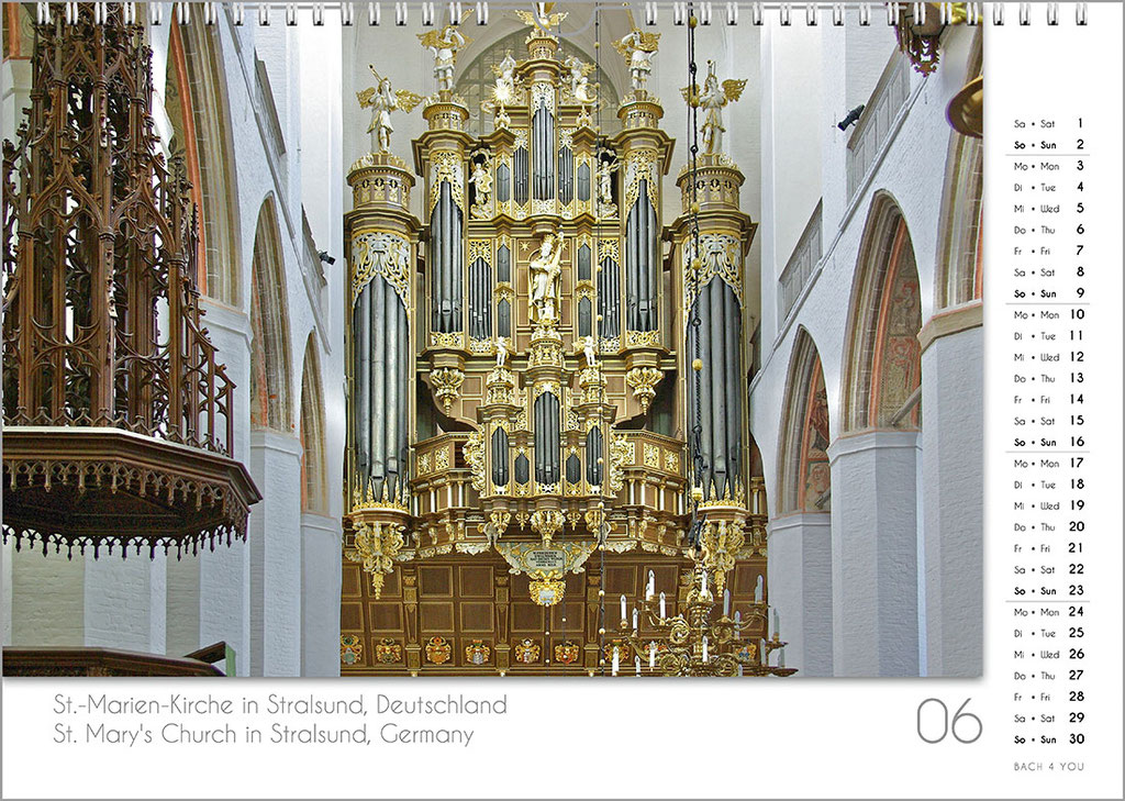 The current pipe organ calendar.