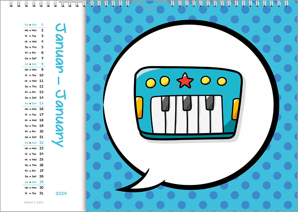 Music calendar for kids: by Bach 4 You.
