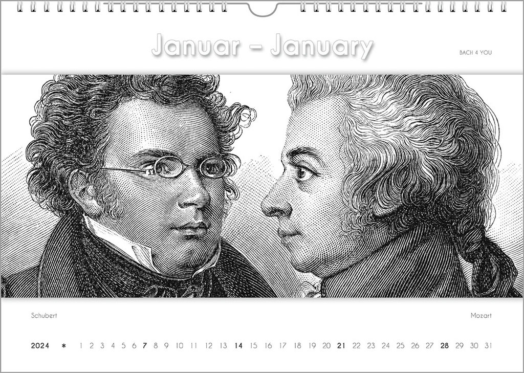 Composers calendars are music gifts.