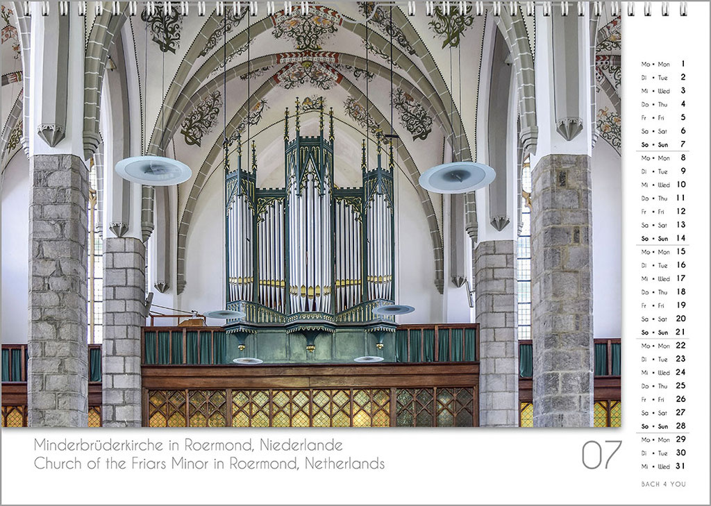 The current pipe organ calendar.