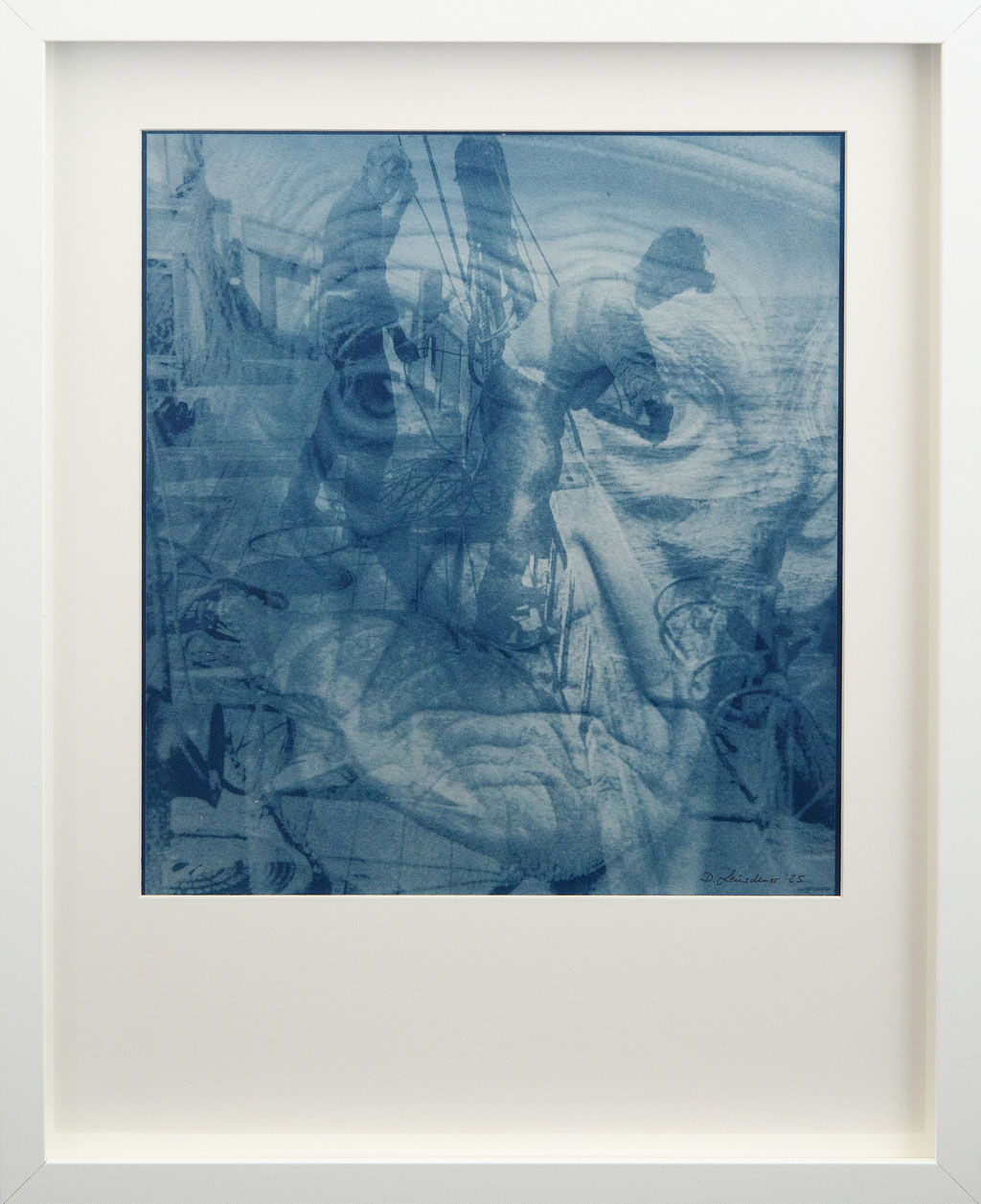 Fisherman; 2025; Cyanotypie auf Aquarellpapier; 50/40 cm inkl. Rahmen