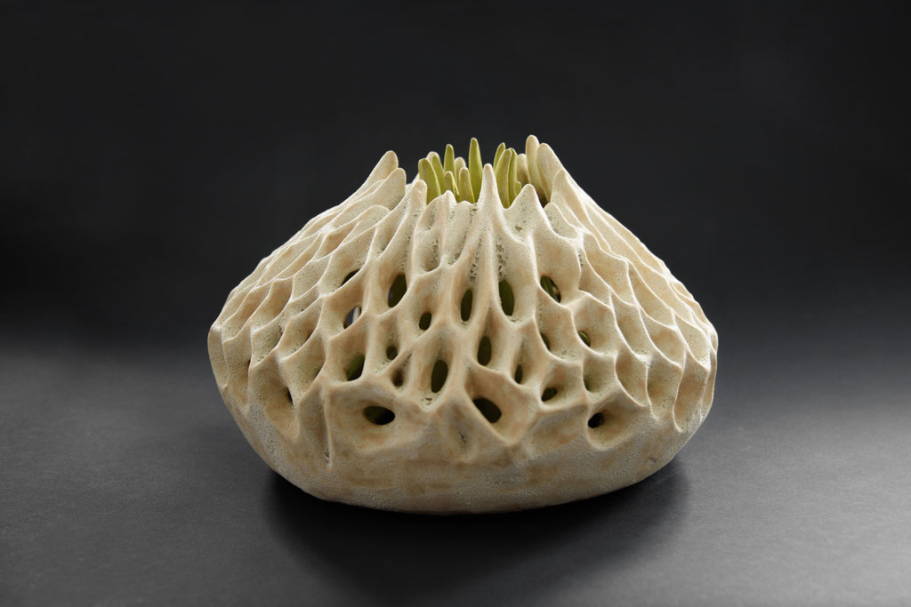from the inside out; 2025; ceramic, partly glazed; 22/34/34cm