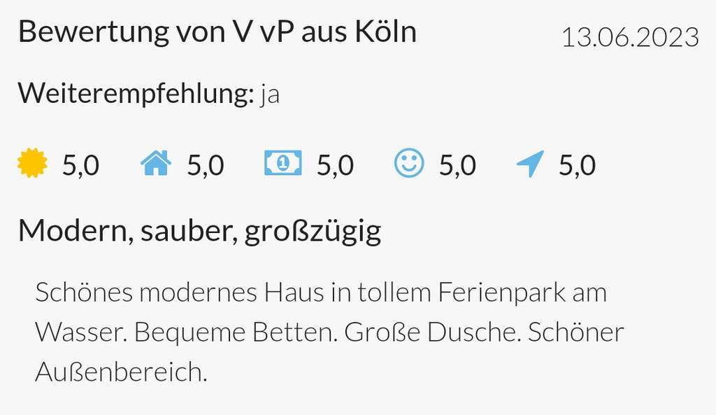 5 Sterne Bewertung