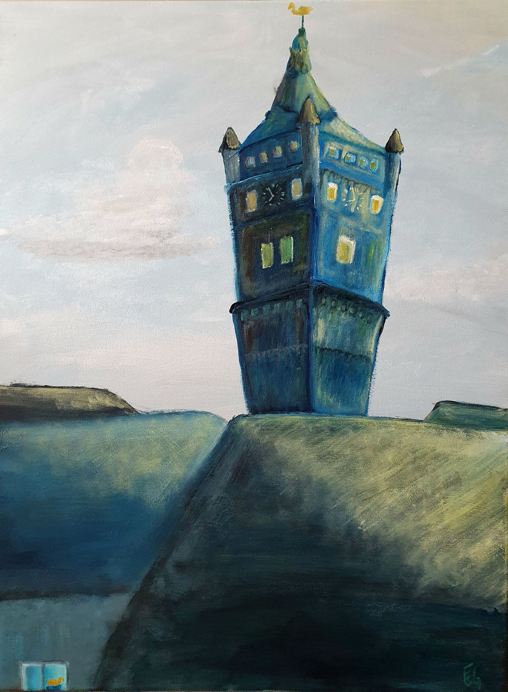 Schwanenturm, 60x80 cm, 2023