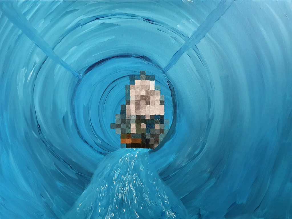 Down the Drain, 60x80 cm, 2021