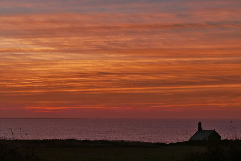 Chapelle Saint-They, Pointe du Van, Cap Sizun, Cléden-Cap-Sizun, Sonnenuntergang