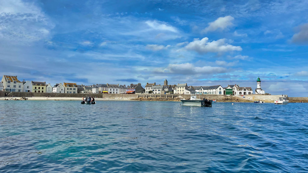 Die Île de Sein, Insel im Atlantik, Finistère, Bretagne