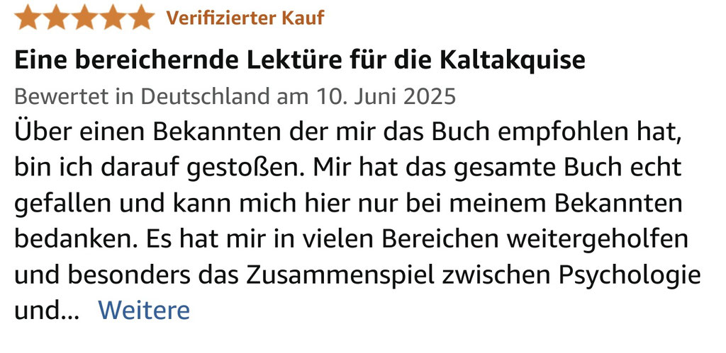 Rezension 1 Die Ganze Wahrheit über Kaltakquise (in der Personaldienstleistung) von Daniel Straetmans