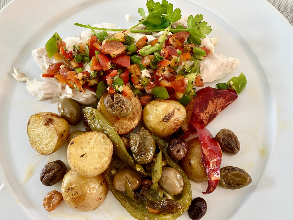 Sea bass with sauce vierge and small potatoes by ZsL
