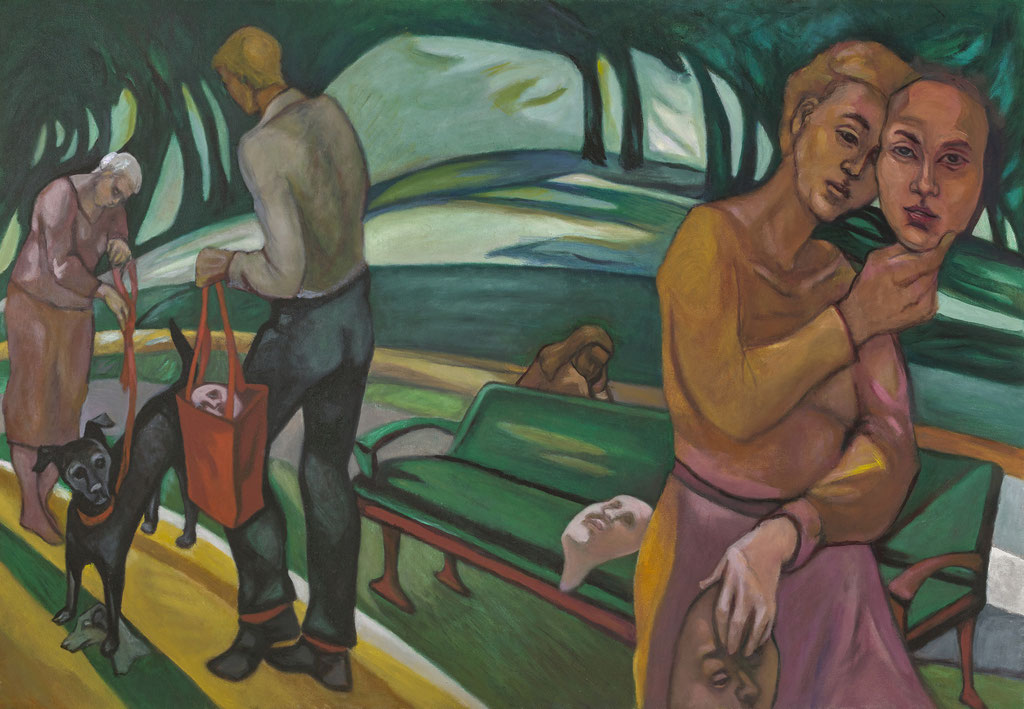 ©Wendy Van Haerlem, Homage to Rilke: Faces, 2015, oil on canvas, 28 x 40 inches / 71 x 102 cm.