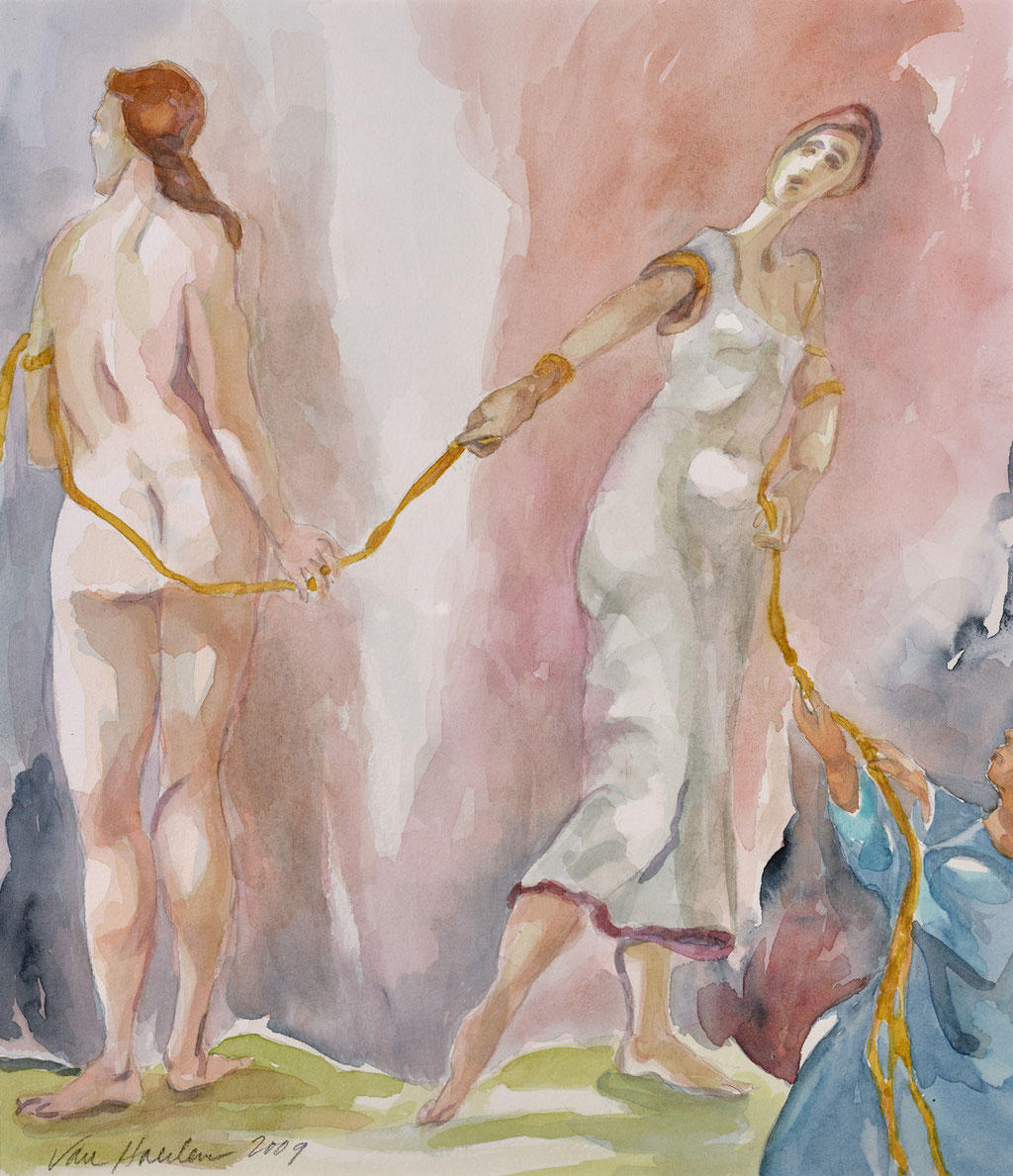 ©Wendy Van Haerlem, Midsummer Resolve, 2009, watercolor on paper, 11.75 x 10 inches / 30 x 25 cm.