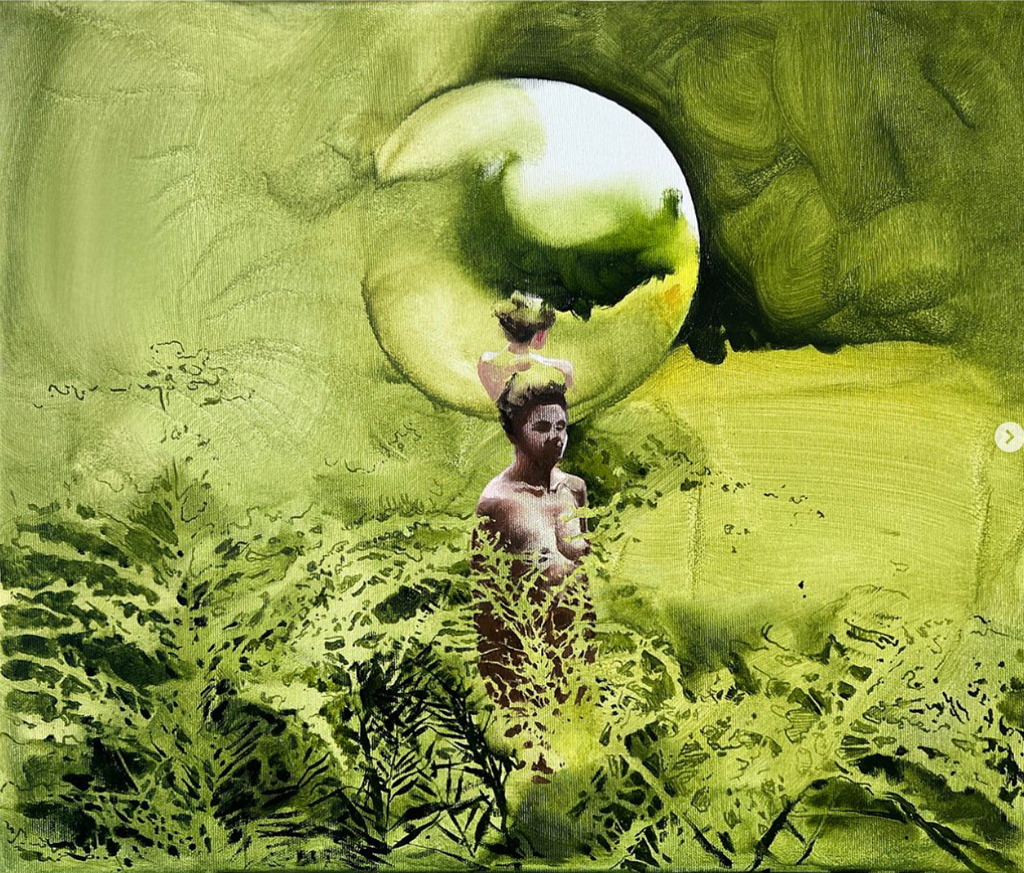 Nawłoć(solidago), 2023, oil on canvas, 46 x 55 cm, ©Wiktor Jackowski