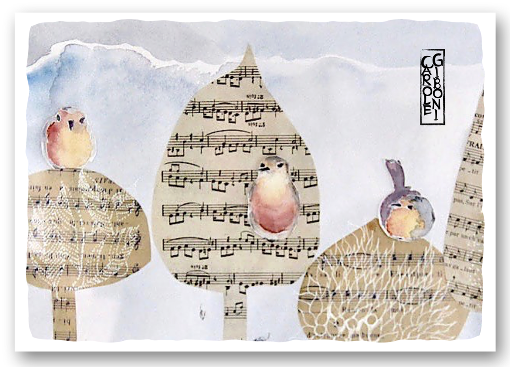 Trois oiseaux dans le vent PA23