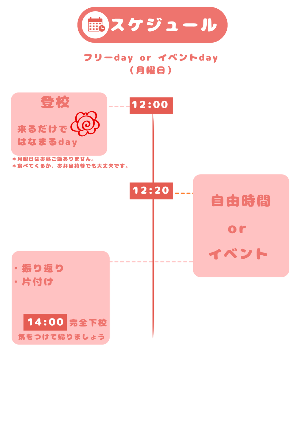 フリースクールのスケジュール例
