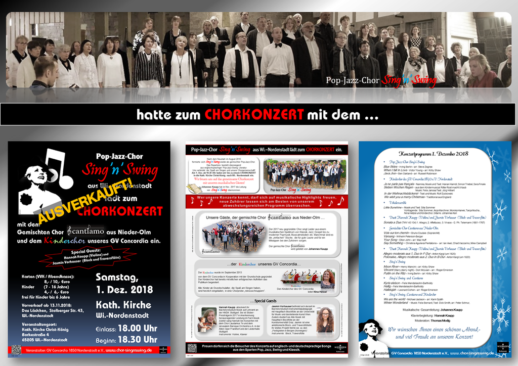 2018 Chorkonzert Pop-Jazz-Chor Sing'n'Swing - Gäste Cantiamo aus Nieder Olm
