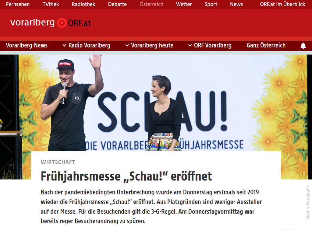 SCHAU! Eröffnung Frühjahrsmesse I ORF Vorarlberg (April 2022)