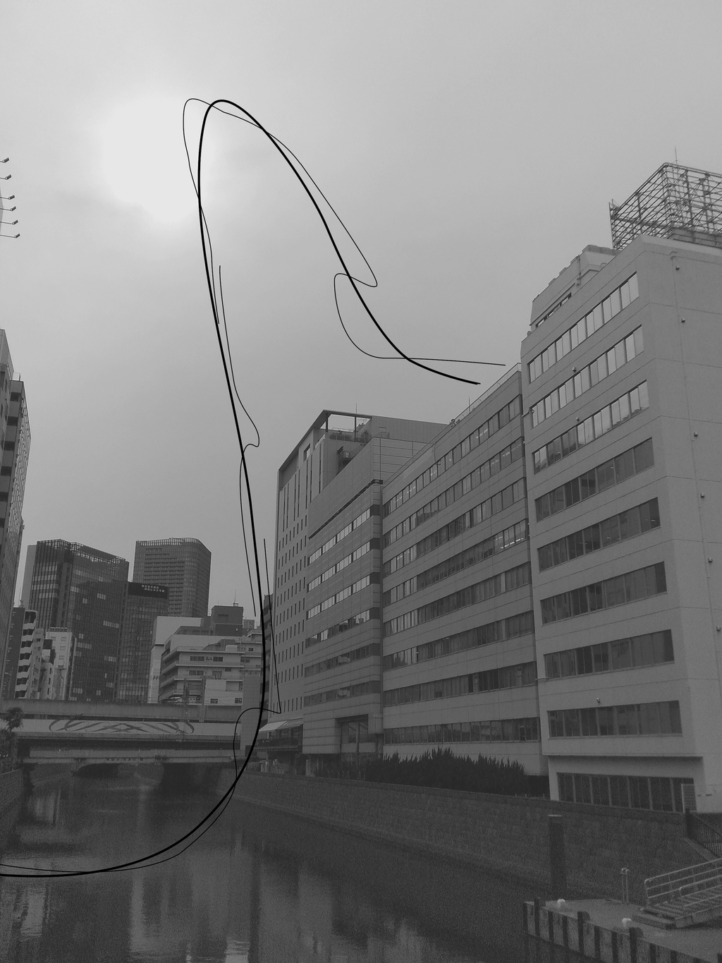 Airprocess in the city #1 Photo with spline 297×210mm（A4）2022