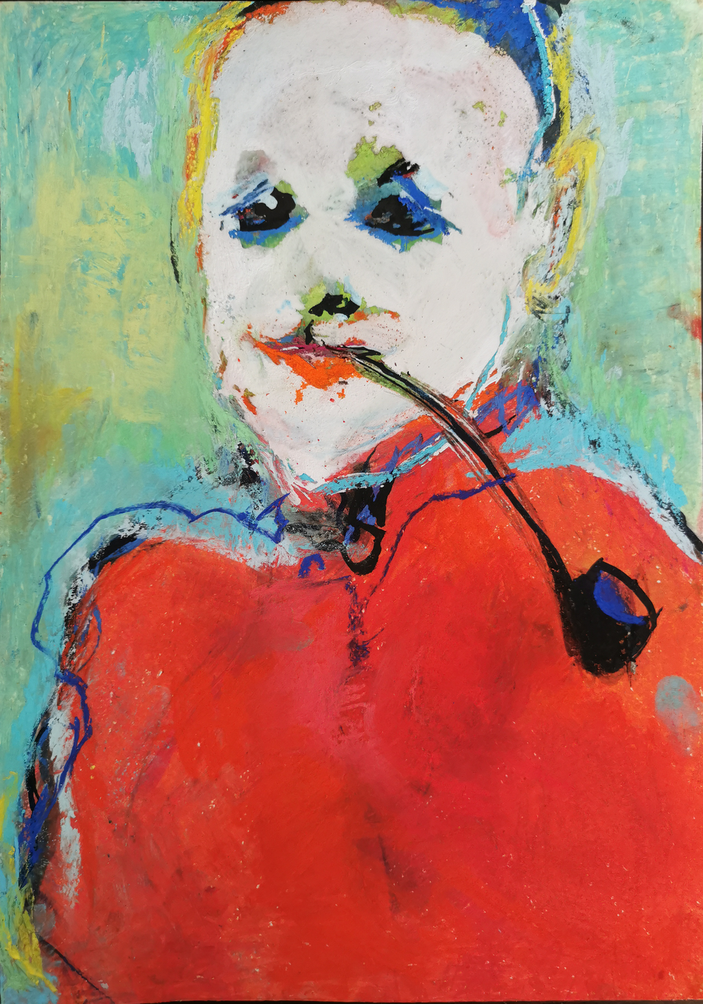 Der Spieler (Pastels, Ink on paper, 29x21cm)