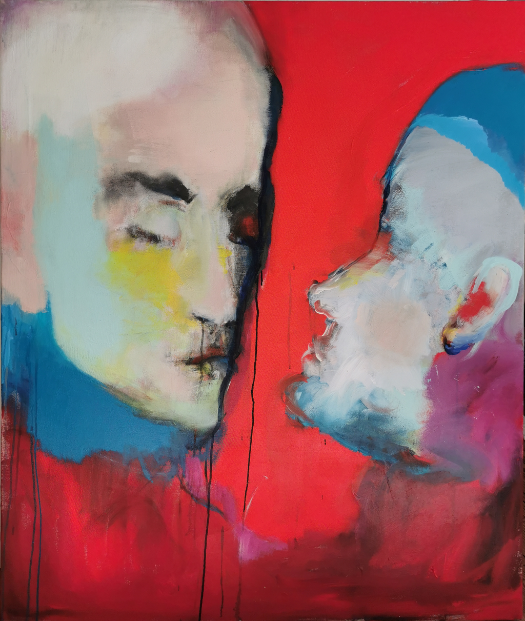 Das Rot (Acrylic, Graphite, Ink on Canvas, 120x100cm)